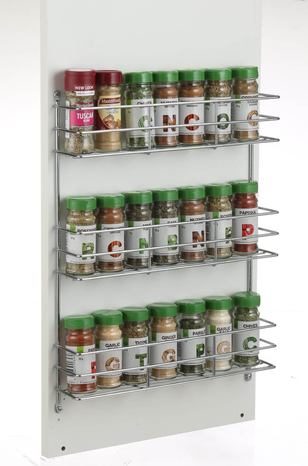 3 Tier Wall Mounted Spice Rack Chrome - KITCHEN - Spice Racks - Soko and Co