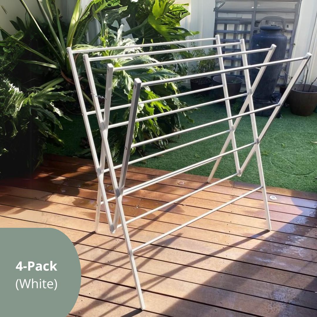 4 Pack Limited Edition Heavy Duty Clothes Airer White - LAUNDRY - Airers - Soko and Co