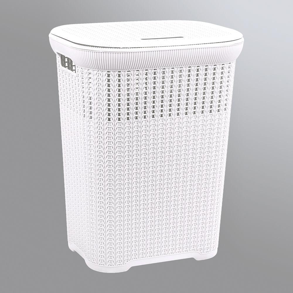 50L Knitted Laundry Hamper White - LAUNDRY - Hampers - Soko and Co