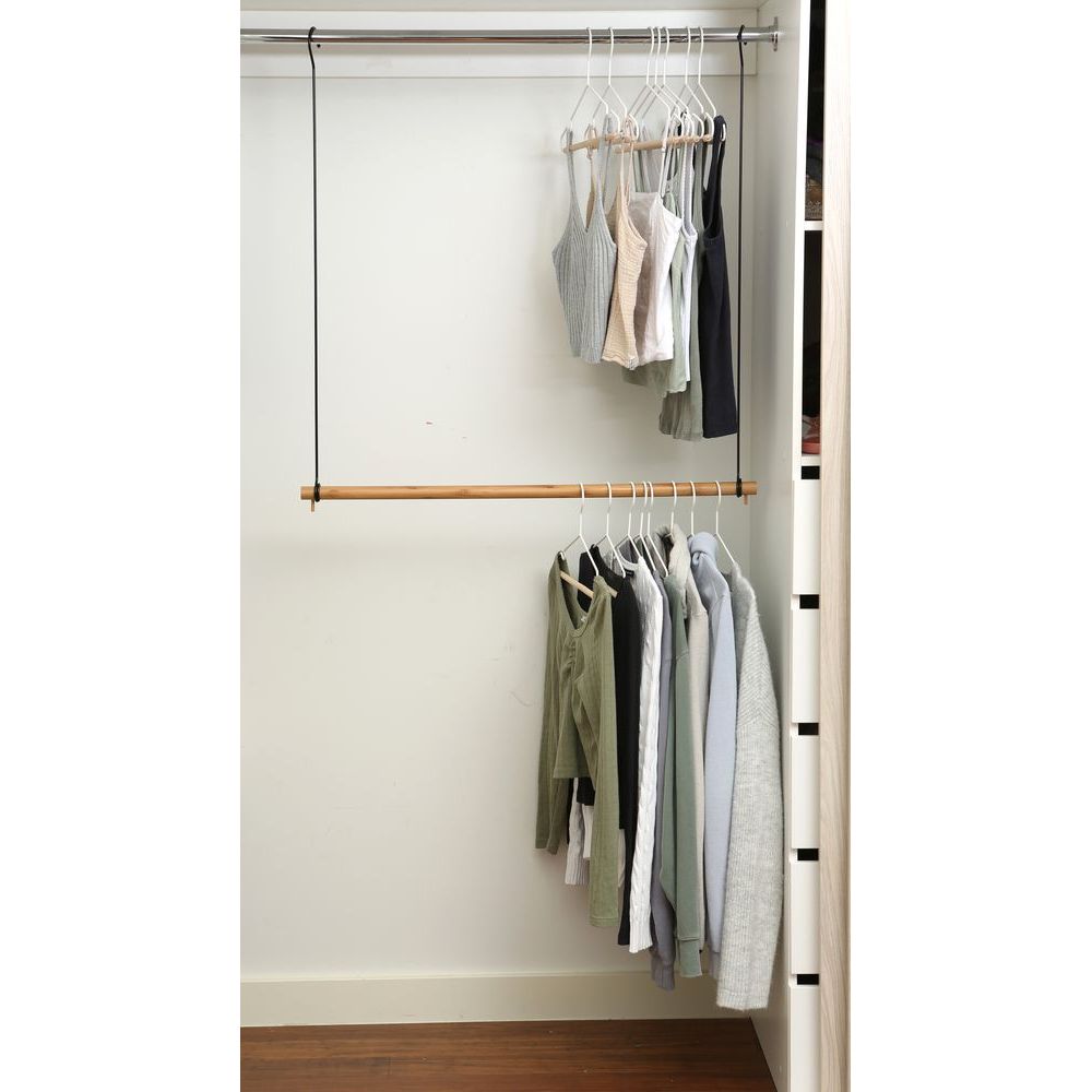 Bamboo Wardrobe Double Hanging Clothes Rail - WARDROBE - Storage - Soko and Co