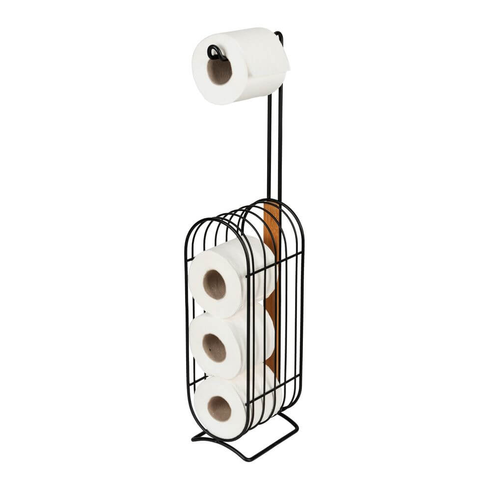 Brendola Freestanding Toilet Roll Holder and Dispenser Bamboo - BATHROOM - Toilet Roll Holders - Soko and Co