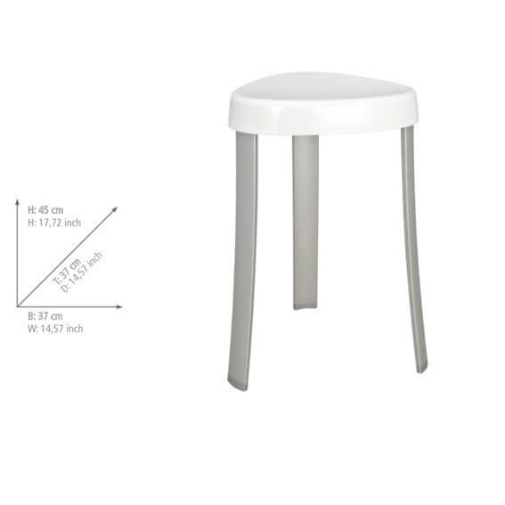 Corrente Aluminium Shower Stool White - BATHROOM - Safety - Soko and Co