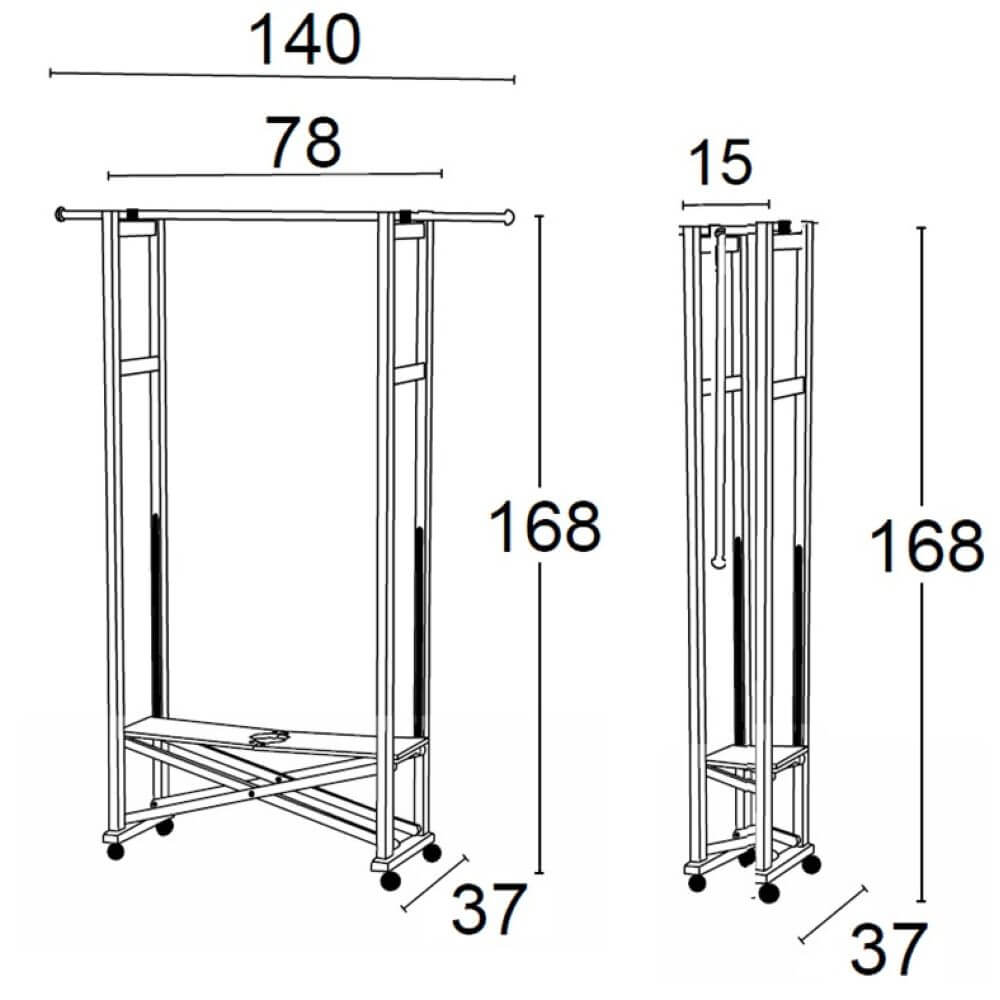 Elios Expandable Garment Rack Cherry Wood - WARDROBE - Garment Racks - Soko and Co