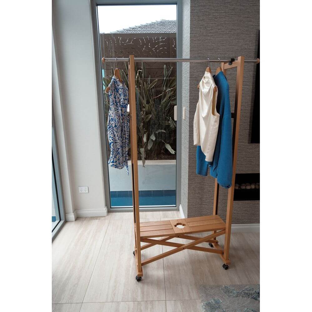 Elios Expandable Garment Rack Natural - WARDROBE - Garment Racks - Soko and Co