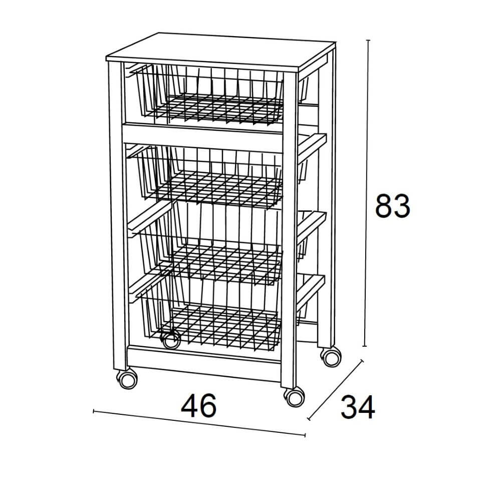 Gingerone Kitchen Trolley Cherry Wood - HOME STORAGE - Storage Trolleys - Soko and Co