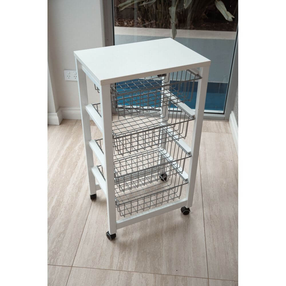 Gingerone Kitchen Trolley White - HOME STORAGE - Storage Trolleys - Soko and Co