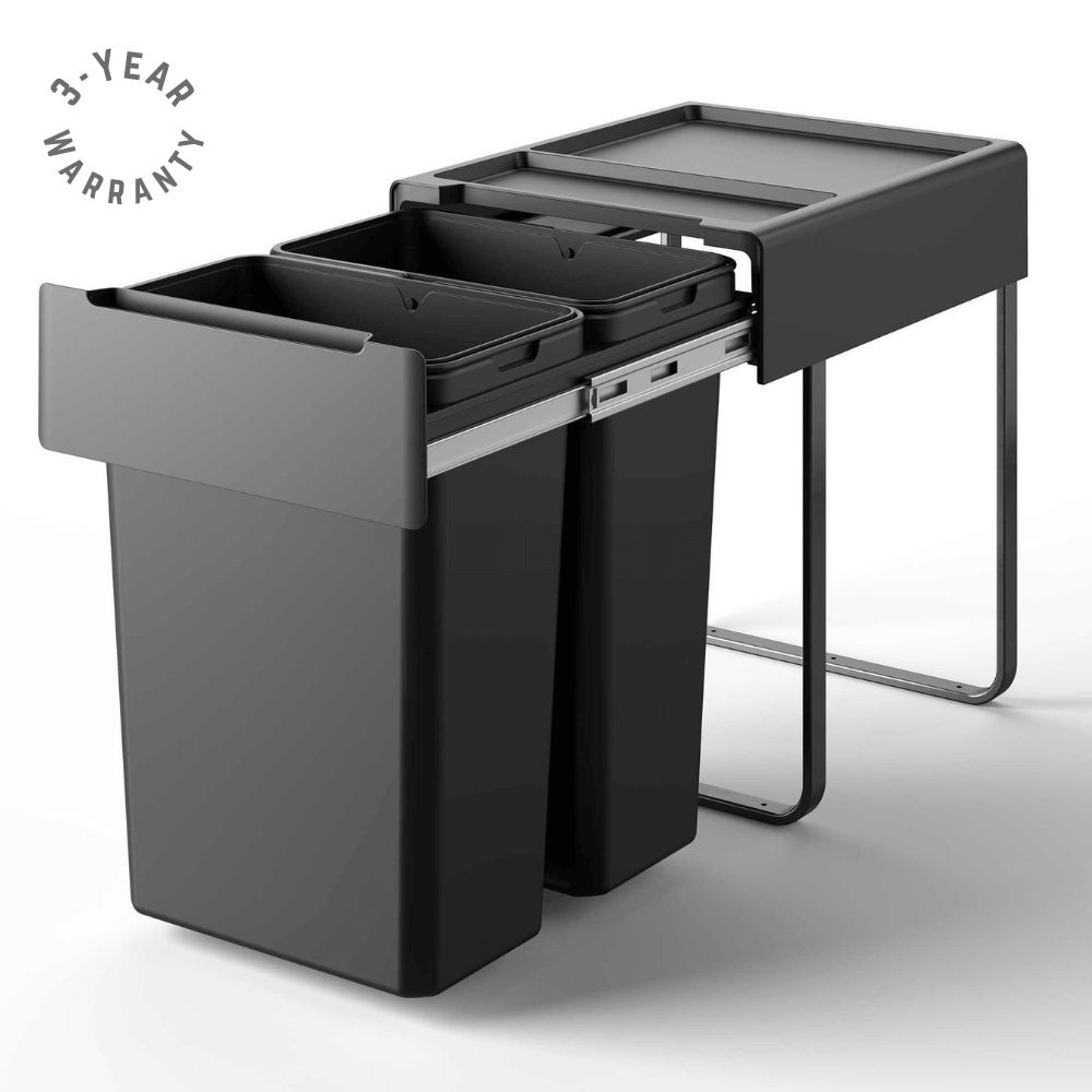 Heavy Duty 60L Pull Out Kitchen Bin with Soft Close Glider - KITCHEN - Bins - Soko and Co