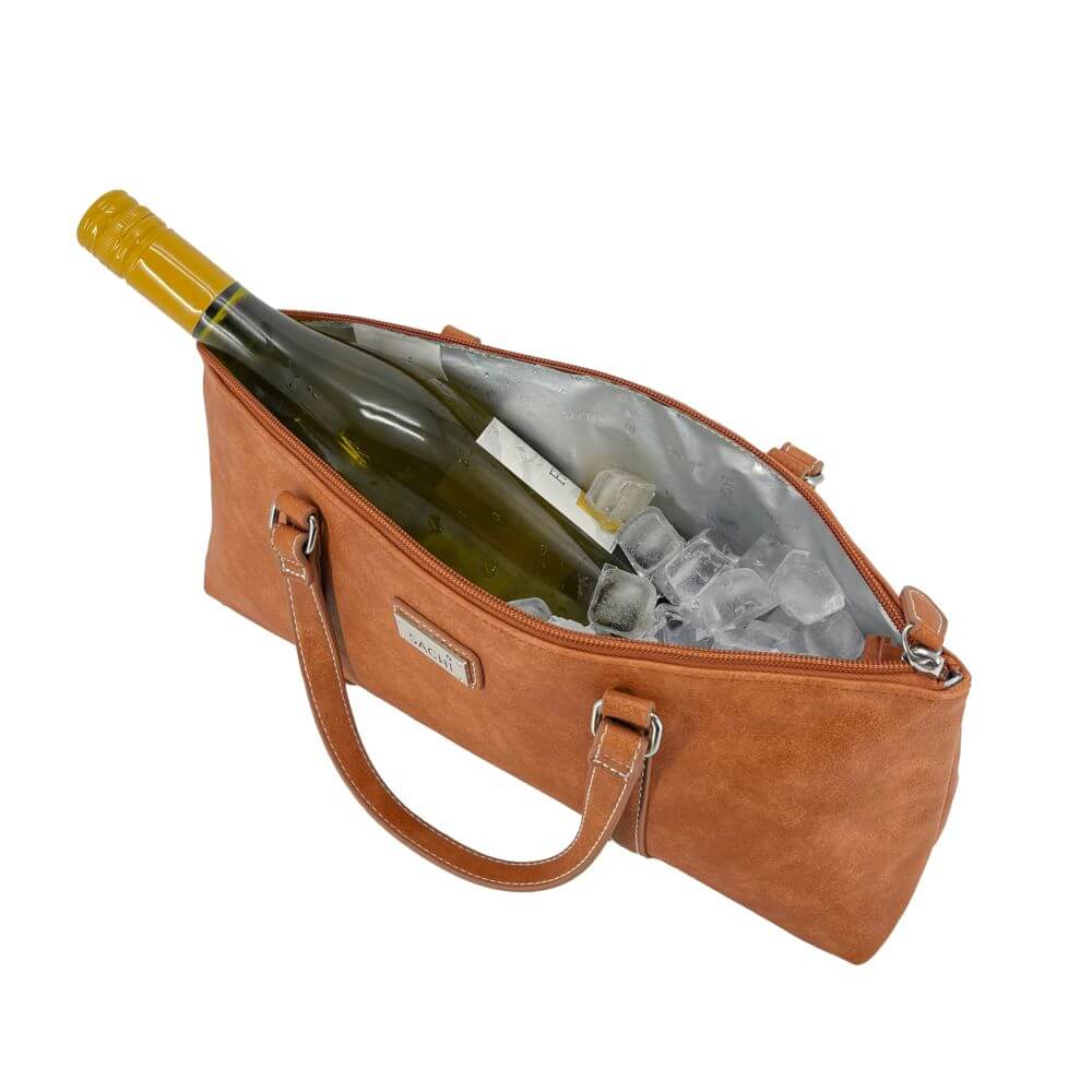 Insulated Wine Purse Faux Leather - WINE - Bags and Carriers - Soko and Co