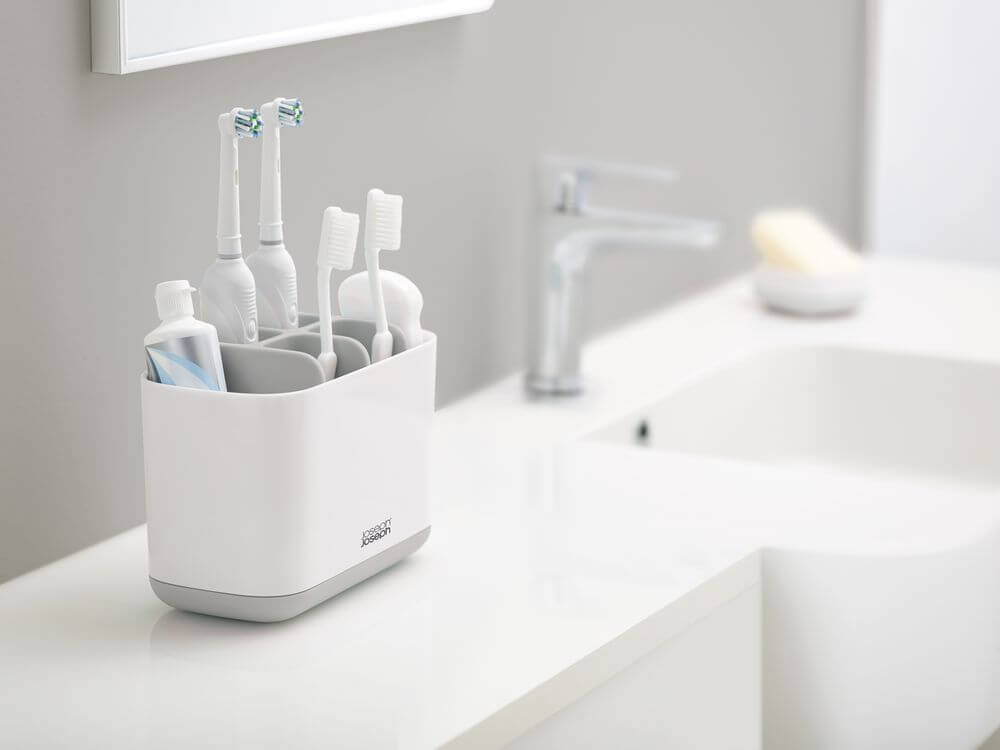 Joseph Joseph EasyStore Large Toothbrush Caddy Grey - BATHROOM - Toothbrush Holders - Soko and Co