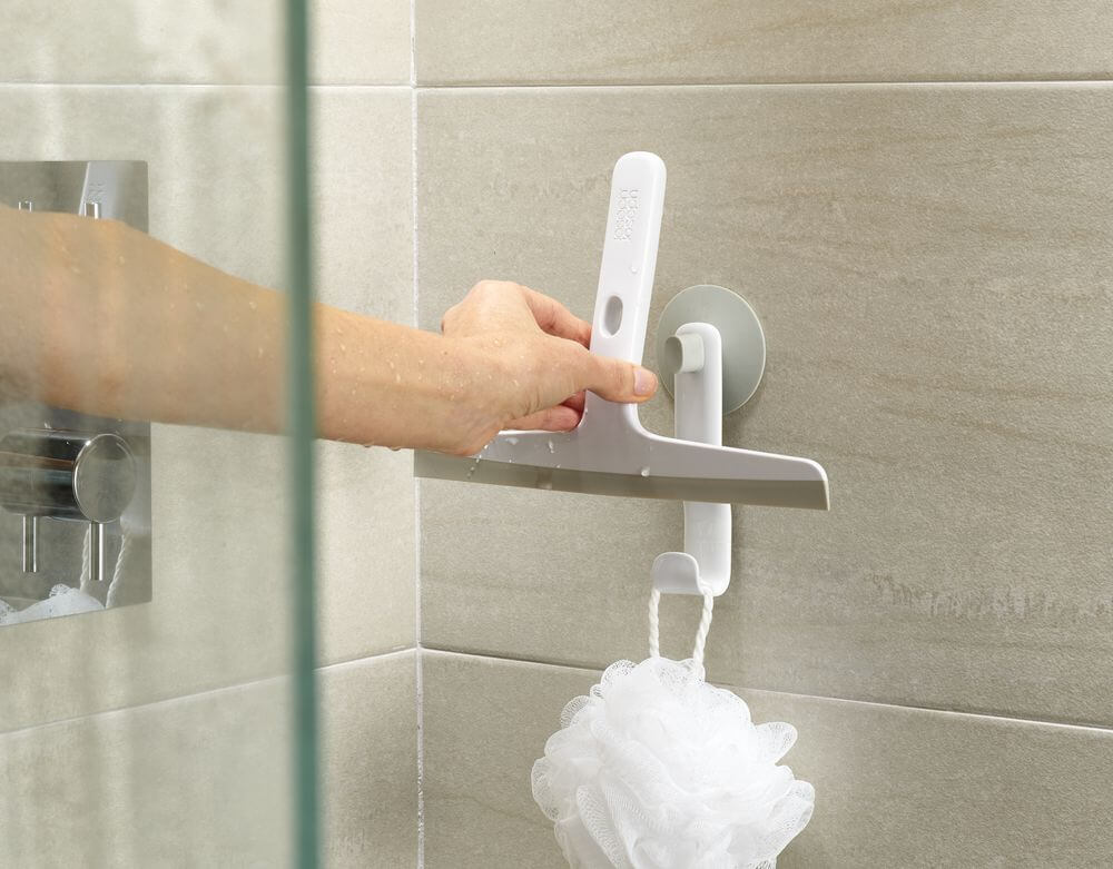 Joseph Joseph EasyStore Slimline Shower Squeegee & Storage Hook Grey - BATHROOM - Squeegees and Cleaning - Soko and Co