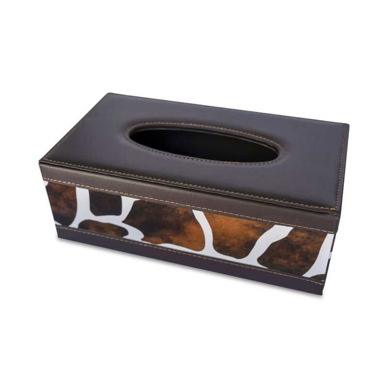 Leather Tissue Box Cowprint - HOME STORAGE - Tissue Boxes - Soko and Co