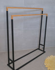 Limited Edition Wide Towel Rack Bamboo and Matte Black - BATHROOM - Towel Racks - Soko and Co