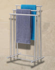 Lioni 3 Rail Freestanding Stainless Steel Towel Rack - BATHROOM - Towel Racks - Soko and Co