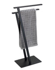 Lirio 2 Rail Freestanding Towel Rack Black - BATHROOM - Towel Racks - Soko and Co