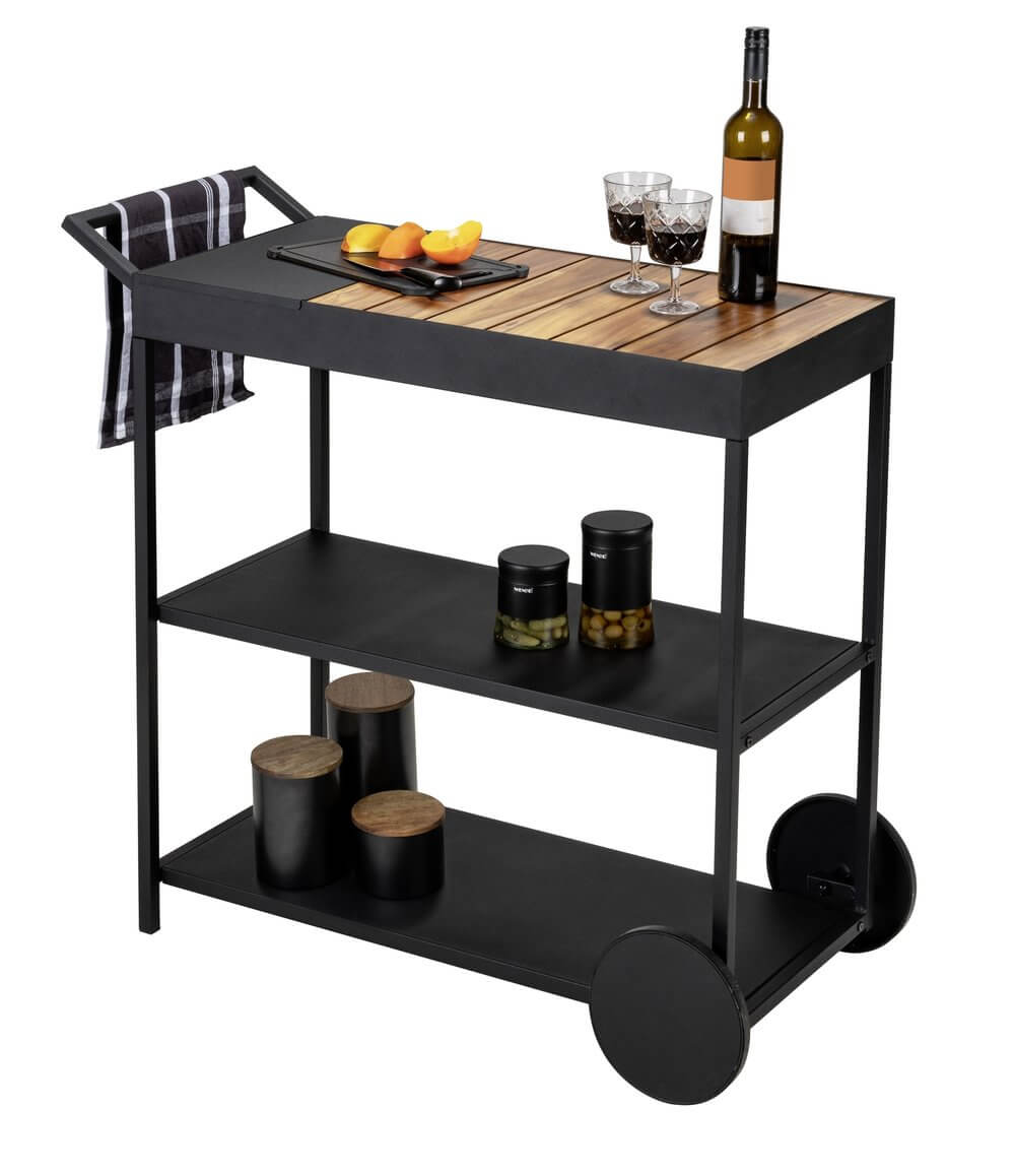 Miro 3 Tier Kitchen Trolley Matte Black - HOME STORAGE - Storage Trolleys - Soko and Co