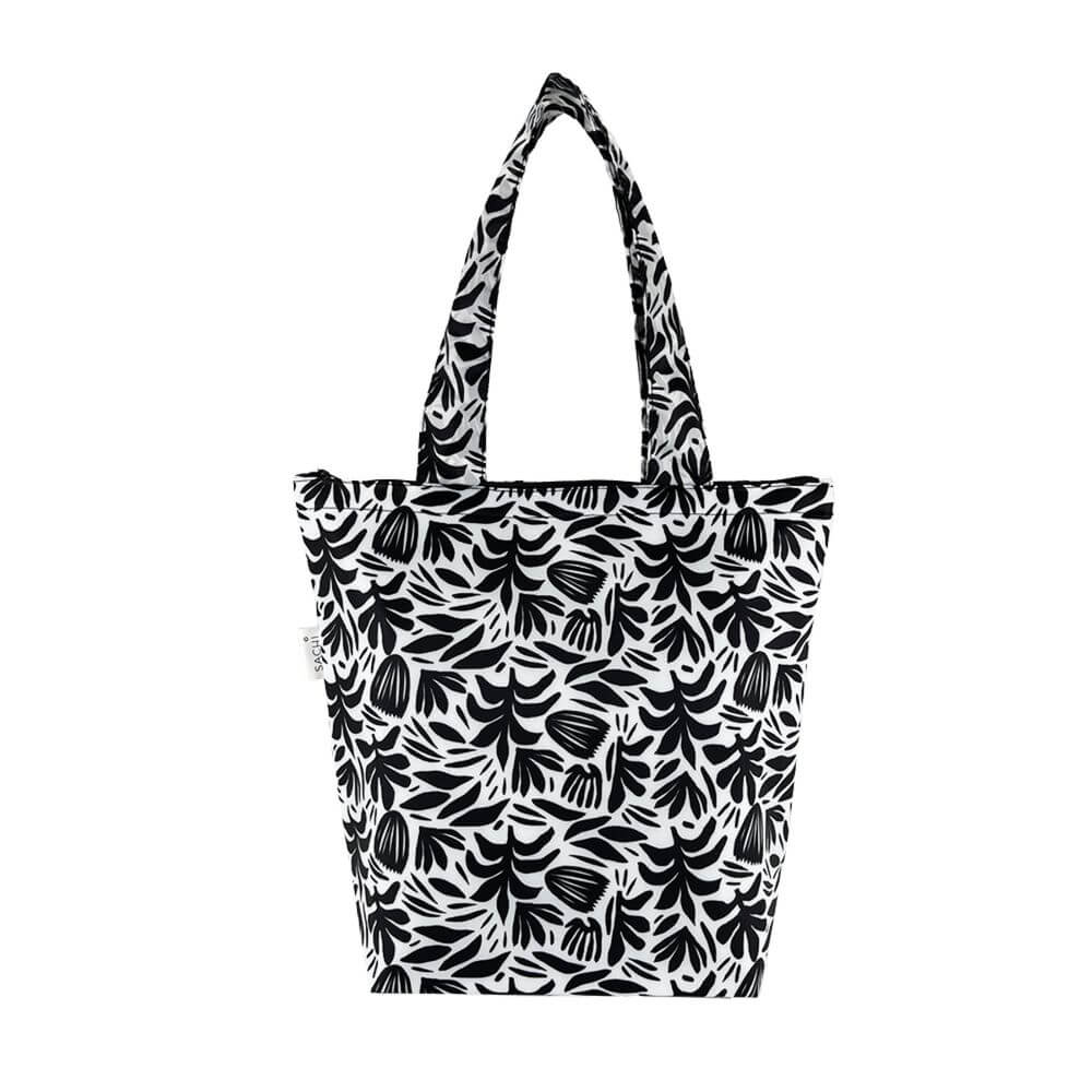 Sachi Insulated Shopping Bag Monochrome Blooms - LIFESTYLE - Shopping Bags and Trolleys - Soko and Co