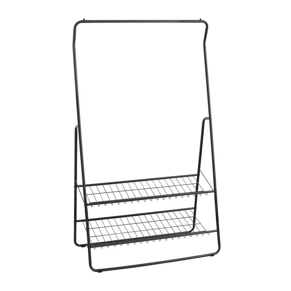 Shiva Deluxe 2 Shelf Clothes Rack Matte Black - WARDROBE - Garment Racks - Soko and Co