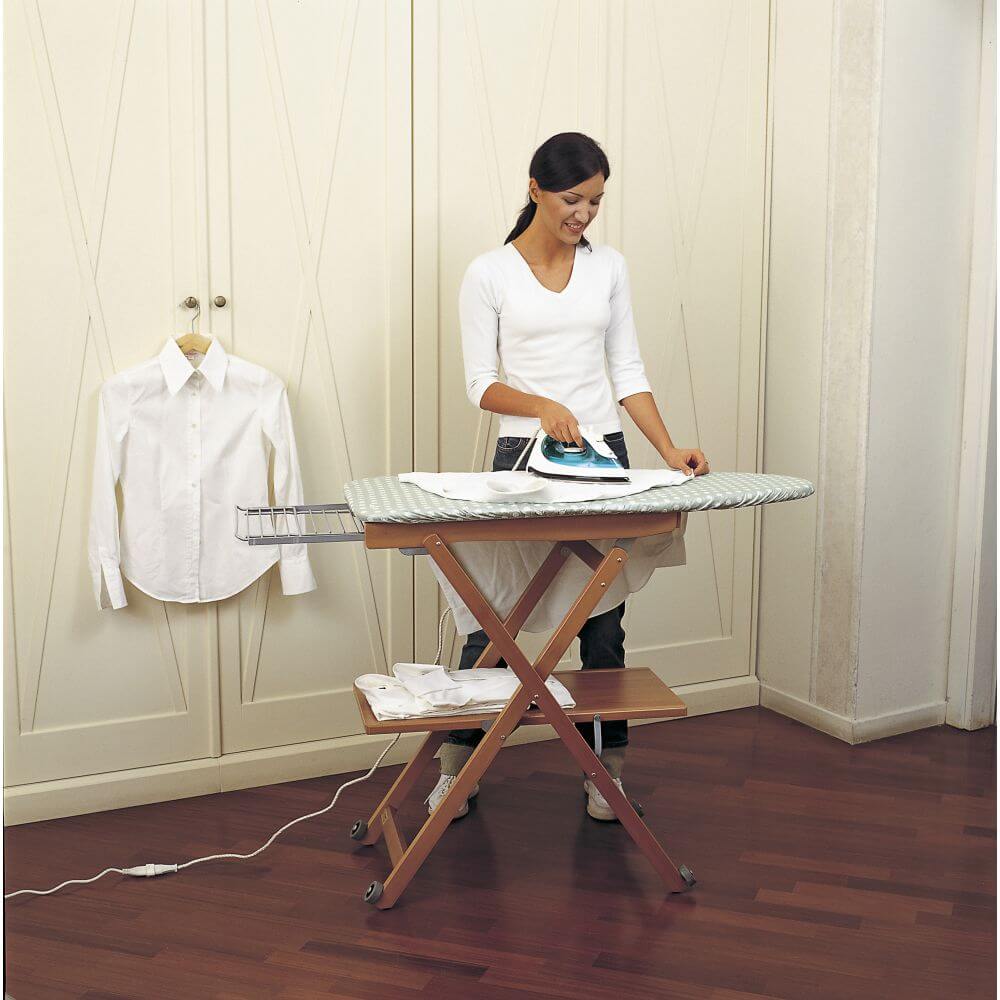 Stirocomodo Ironing Board On Wheels Cherry Wood - LAUNDRY - Ironing - Soko and Co