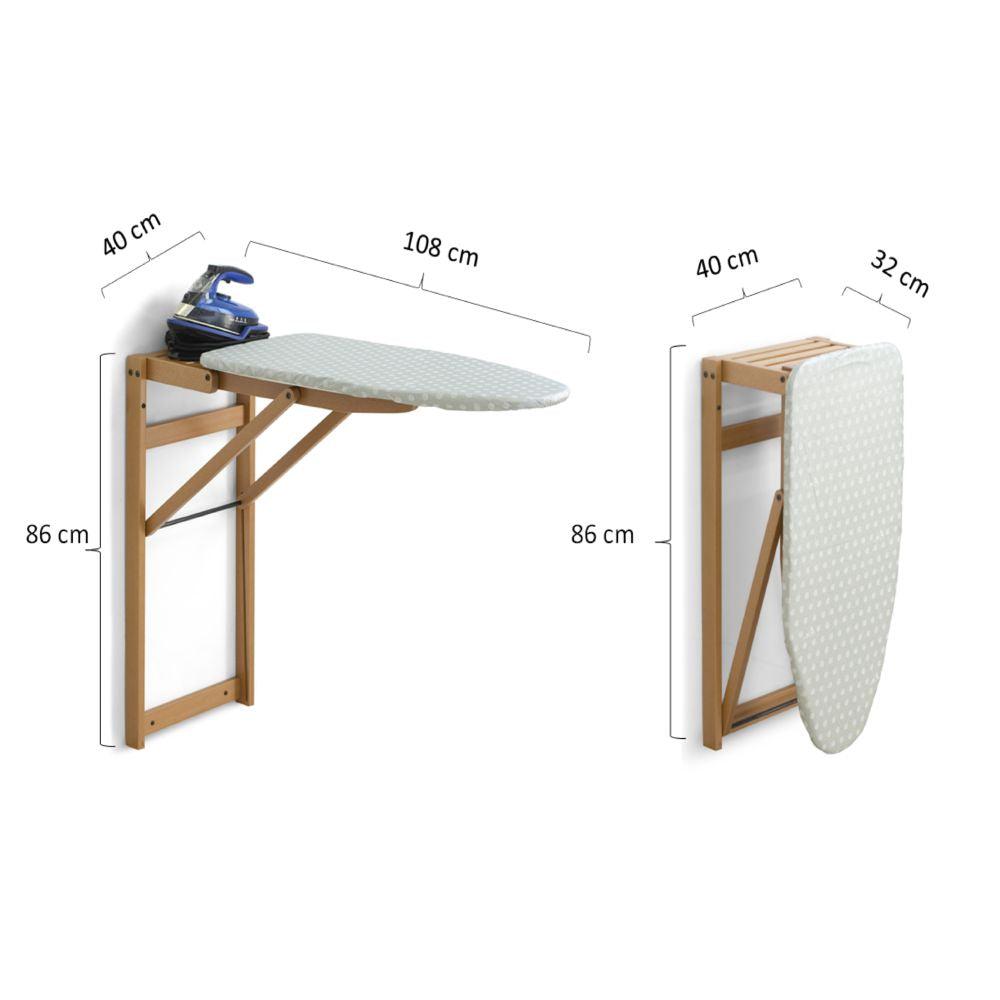 Stirojolly Wall Mounted Ironing Board Cherry Wood - LAUNDRY - Ironing - Soko and Co