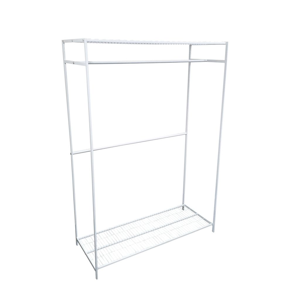 2 Shelf Clothes Rack White - WARDROBE - Garment Racks - Soko and Co