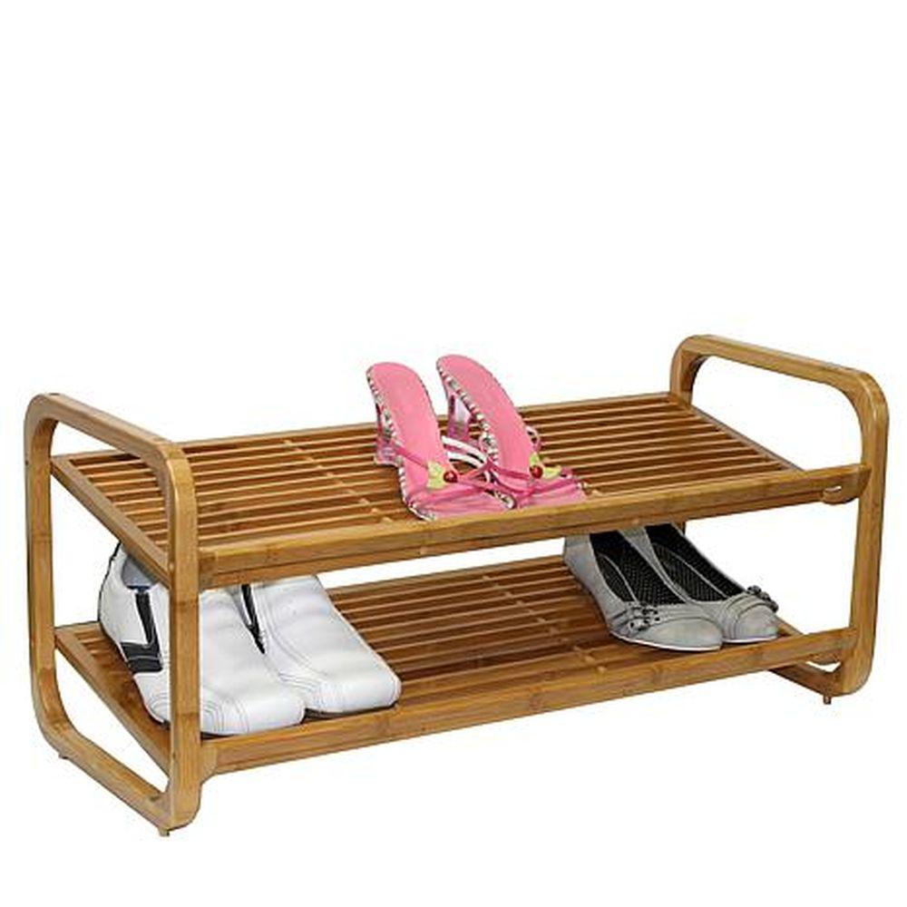 2 Tier Bamboo Shoe Rack - WARDROBE - Shoe Storage - Soko and Co