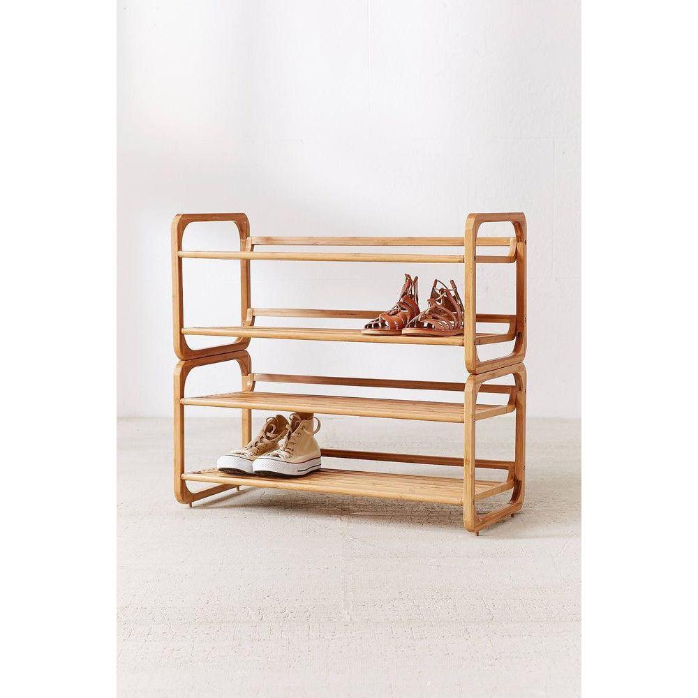 2 Tier Bamboo Shoe Rack - WARDROBE - Shoe Storage - Soko and Co