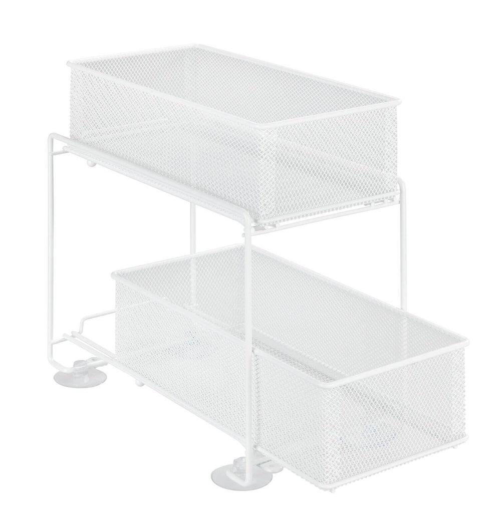 2 Tier Mesh Pull Out Pantry Drawer White - KITCHEN - Shelves and Racks - Soko and Co