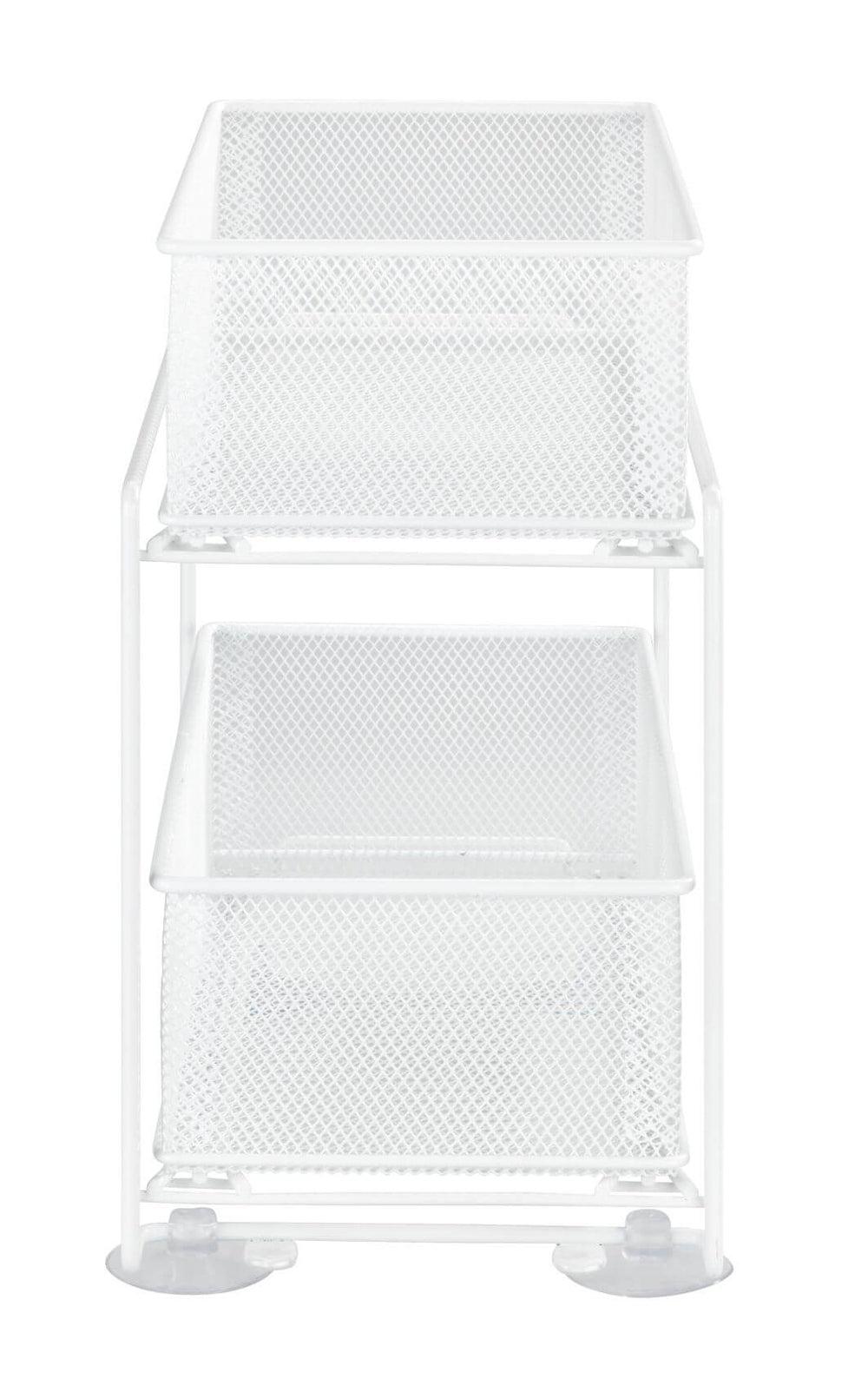 2 Tier Mesh Pull Out Pantry Drawer White - KITCHEN - Shelves and Racks - Soko and Co