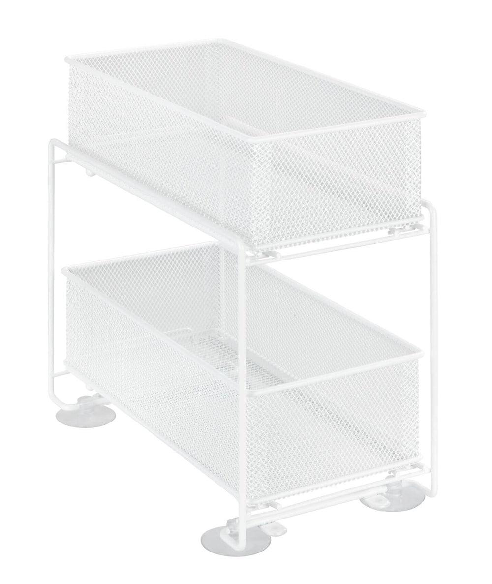 2 Tier Mesh Pull Out Pantry Drawer White - KITCHEN - Shelves and Racks - Soko and Co