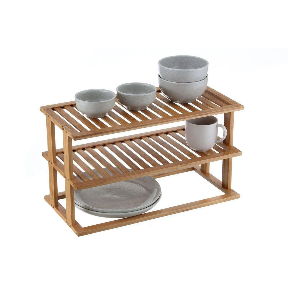 2 Tier Rectangular Bamboo Pantry Shelf - KITCHEN - Shelves and Racks - Soko and Co