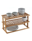 2 Tier Rectangular Bamboo Pantry Shelf - KITCHEN - Shelves and Racks - Soko and Co