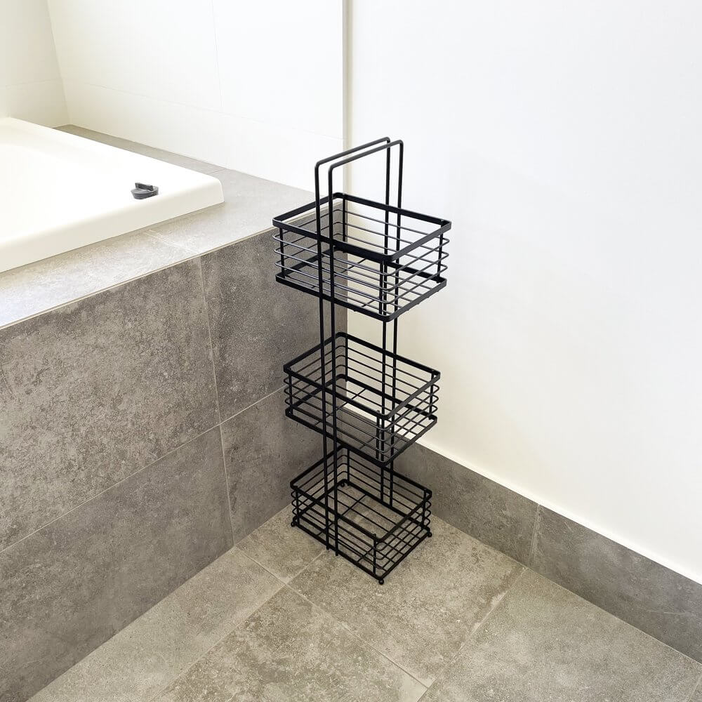 3 Tier Freestanding Shower Caddy Matte Black - BATHROOM - Shower Caddies - Soko and Co