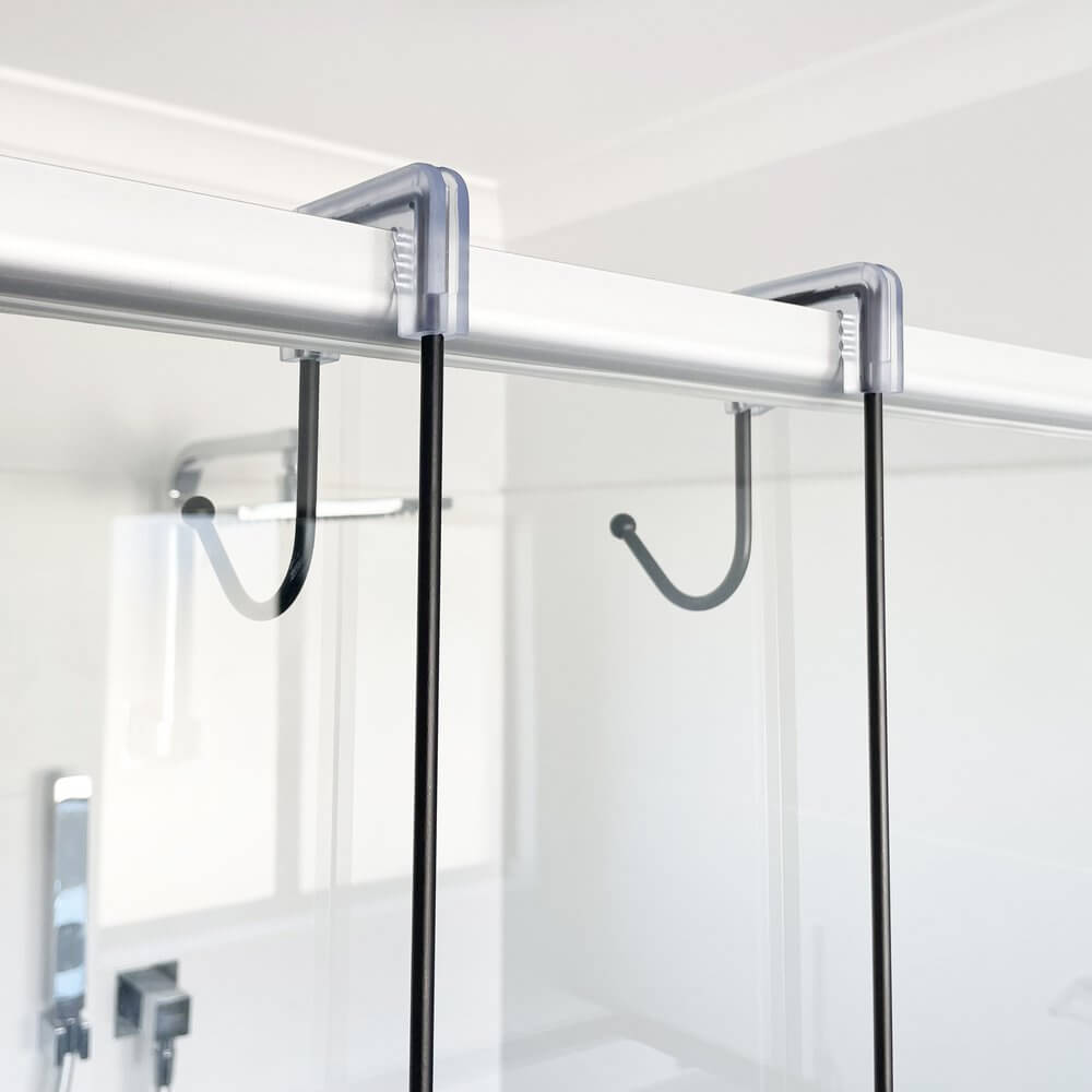 3 Tier Zinc Plated Over Door Shower Caddy Matte Black - BATHROOM - Shower Caddies - Soko and Co