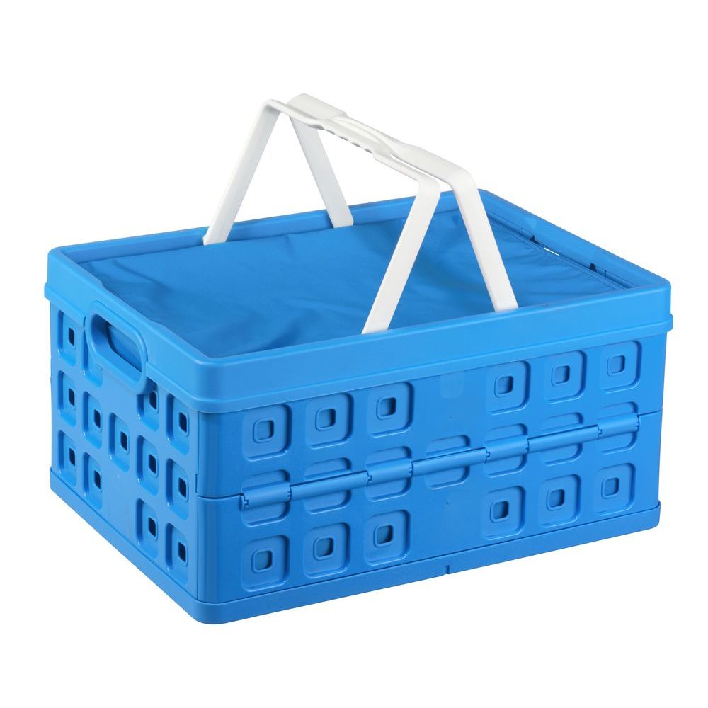 32L Folding Basket with Cooler Bag Blue - LIFESTYLE - Picnic - Soko and Co