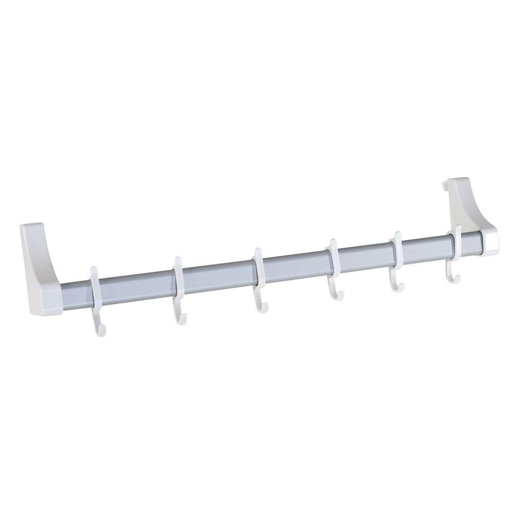 6 Hook Over Door Hook White & Aluminium - WARDROBE - Over the Door Hooks - Soko and Co