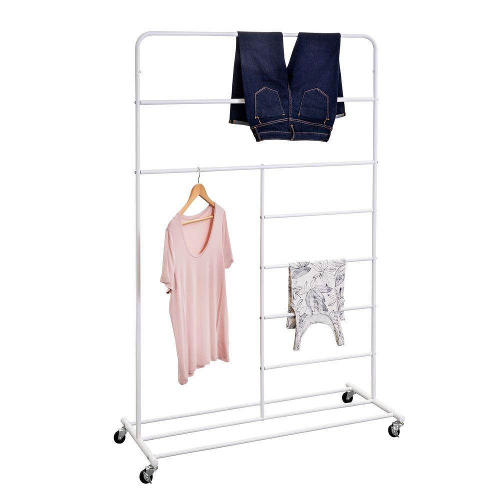 7 Rail Clothes Rack White - WARDROBE - Garment Racks - Soko and Co