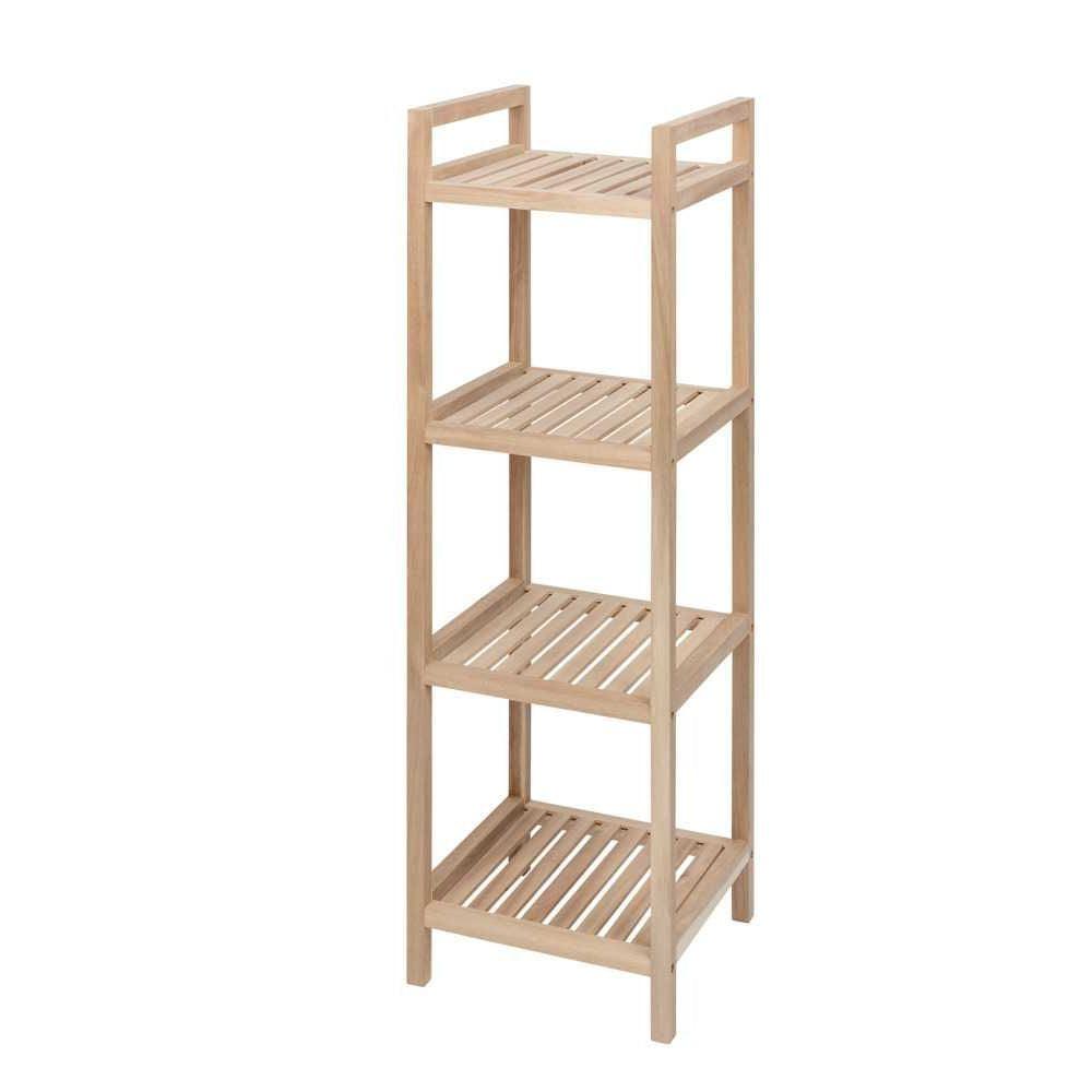 Acina 4 Tier Acacia Wood Shelving Unit - HOME STORAGE - Shelves and Cabinets - Soko and Co