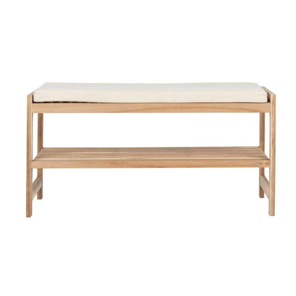 Acina Acacia Wood Shoe Bench - WARDROBE - Shoe Storage - Soko and Co