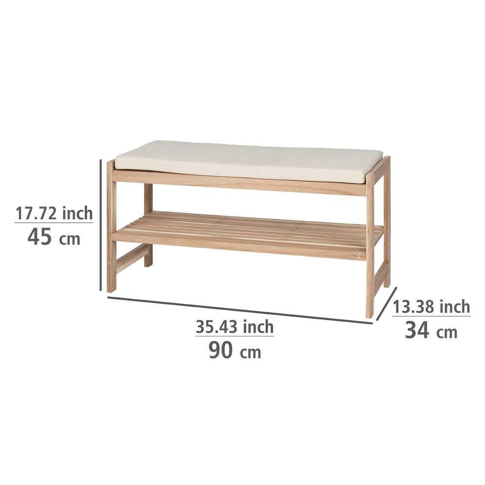 Acina Acacia Wood Shoe Bench - WARDROBE - Shoe Storage - Soko and Co