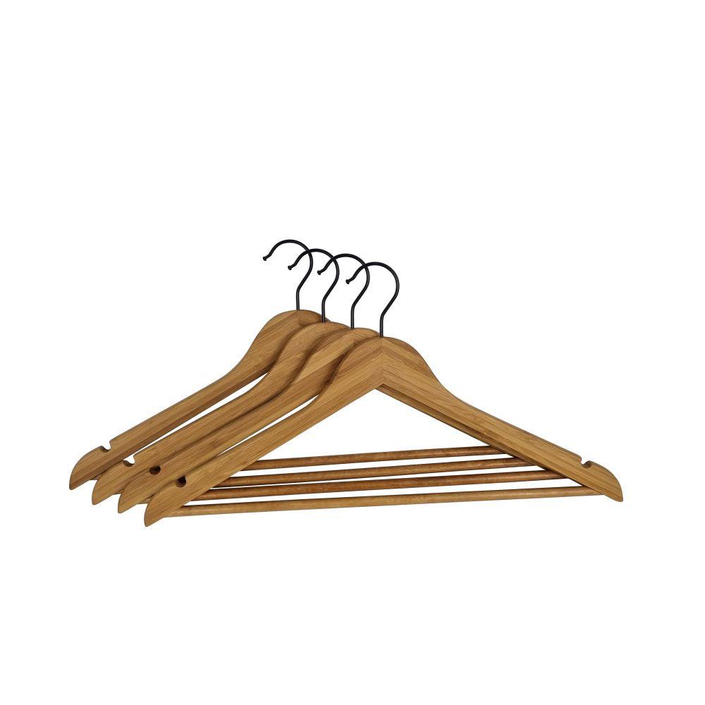 Bamboo Coat Hangers 4 Pack Black - WARDROBE - Clothes Hangers - Soko and Co