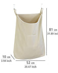 Canguro 65L Over Door Laundry Hamper Beige - LAUNDRY - Hampers - Soko and Co