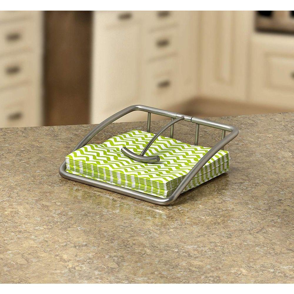 Euro Napkin Holder Satin Steel - KITCHEN - Bench - Soko and Co