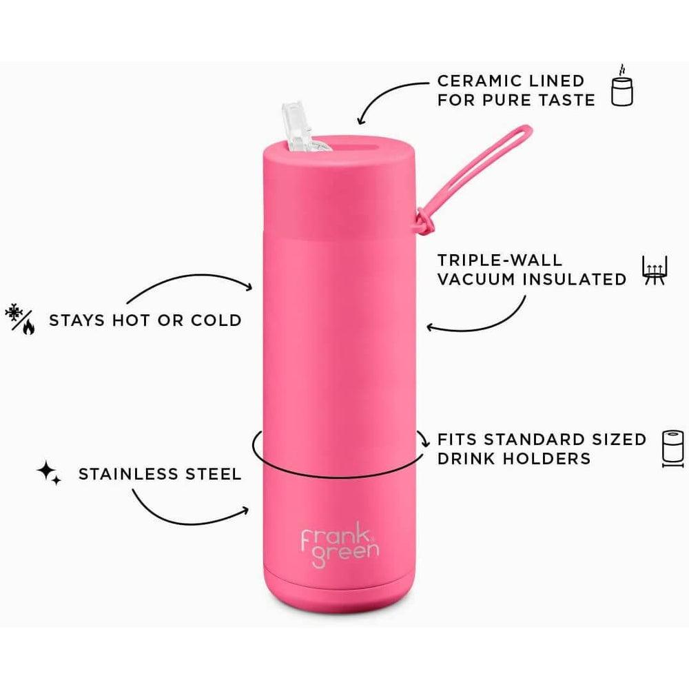 Frank Green 595ml Ceramic Water Bottle with Straw Midnight - LIFESTYLE - Water Bottles - Soko and Co