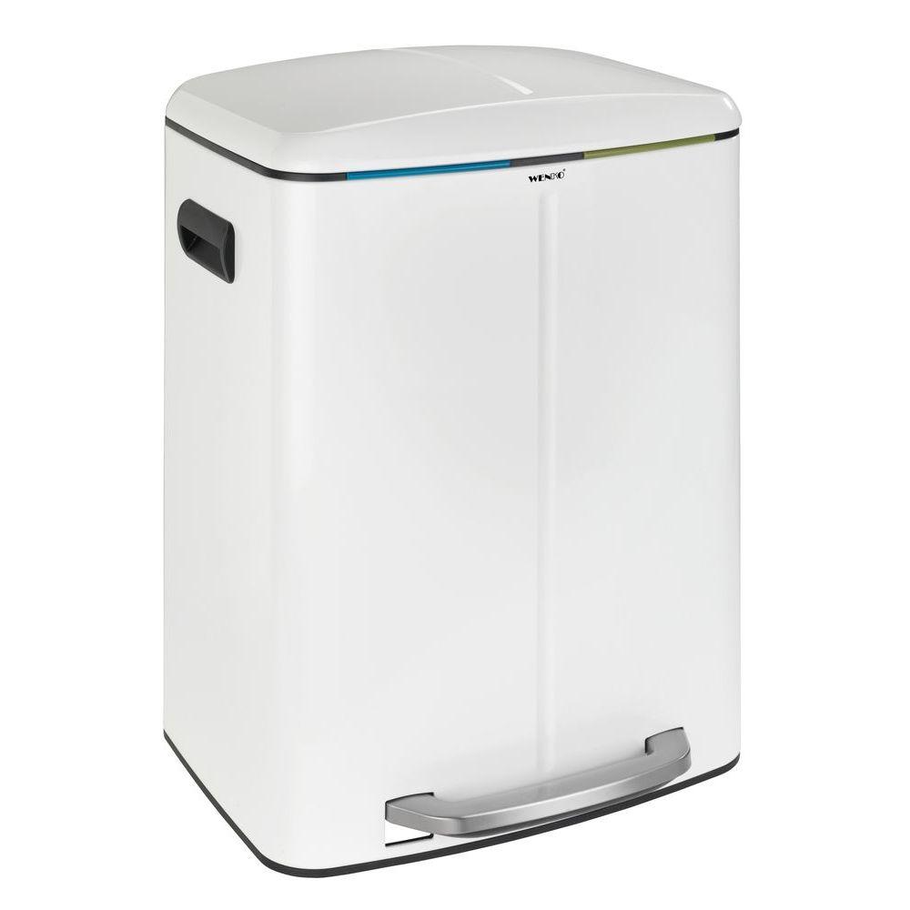 Gloria 40L (2/20L) Twin Kitchen Rubbish Bin White - KITCHEN - Bins - Soko and Co