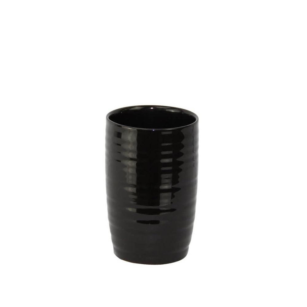 Hush Ceramic Toothbrush Tumbler Black - BATHROOM - Toothbrush Holders - Soko and Co