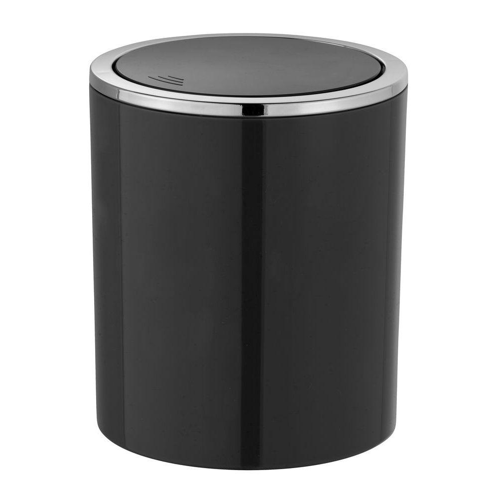 Inca 2L Rubbish Bin Black & Chrome - BATHROOM - Bins - Soko and Co