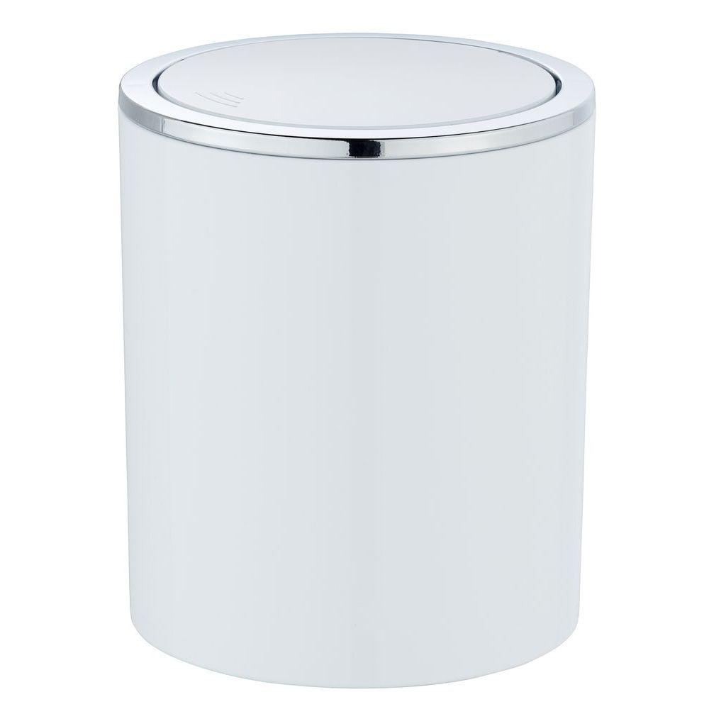 Inca 2L Rubbish Bin White & Chrome - BATHROOM - Bins - Soko and Co