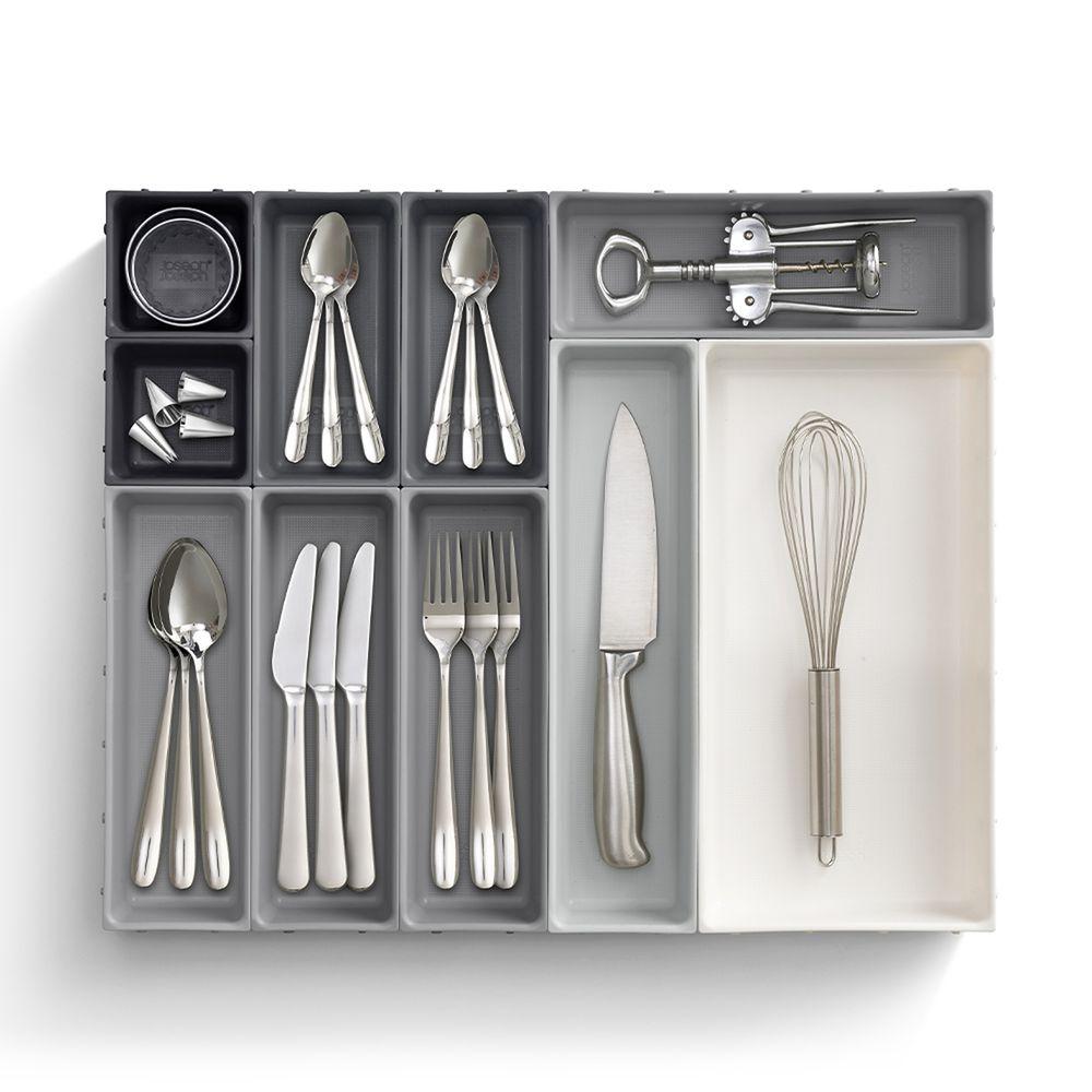 Joseph Joseph Blox 10 Piece Drawer Organiser Set Grey - KITCHEN - Cutlery Trays - Soko and Co