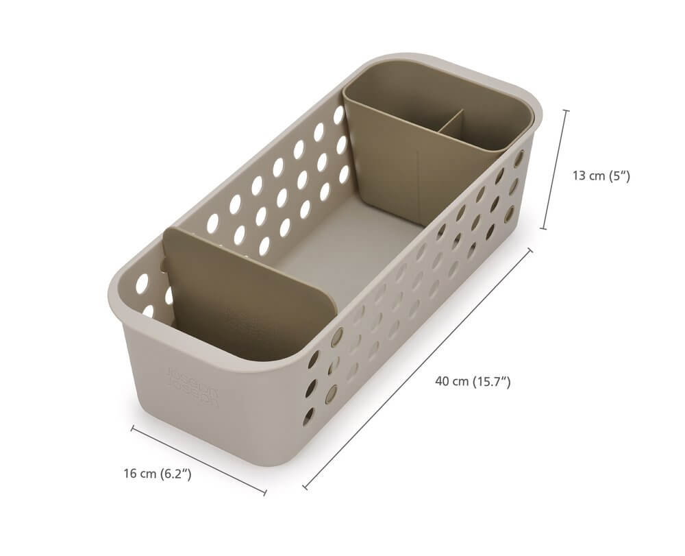 Joseph Joseph EasyStore Slimline Bathroom Storage Basket Ecru - BATHROOM - Squeegees and Cleaning - Soko and Co