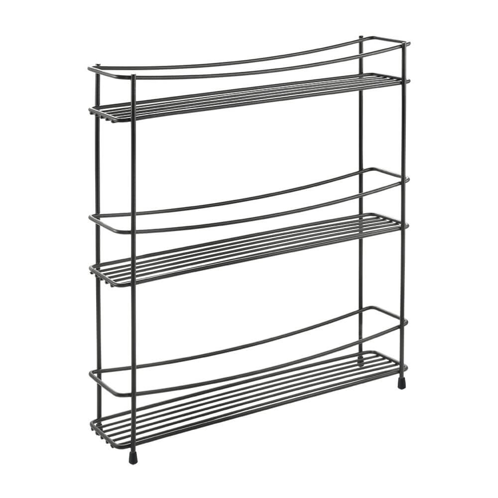 Kumino 3 Tier Slim Freestanding Spice Rack Matte Black - KITCHEN - Spice Racks - Soko and Co